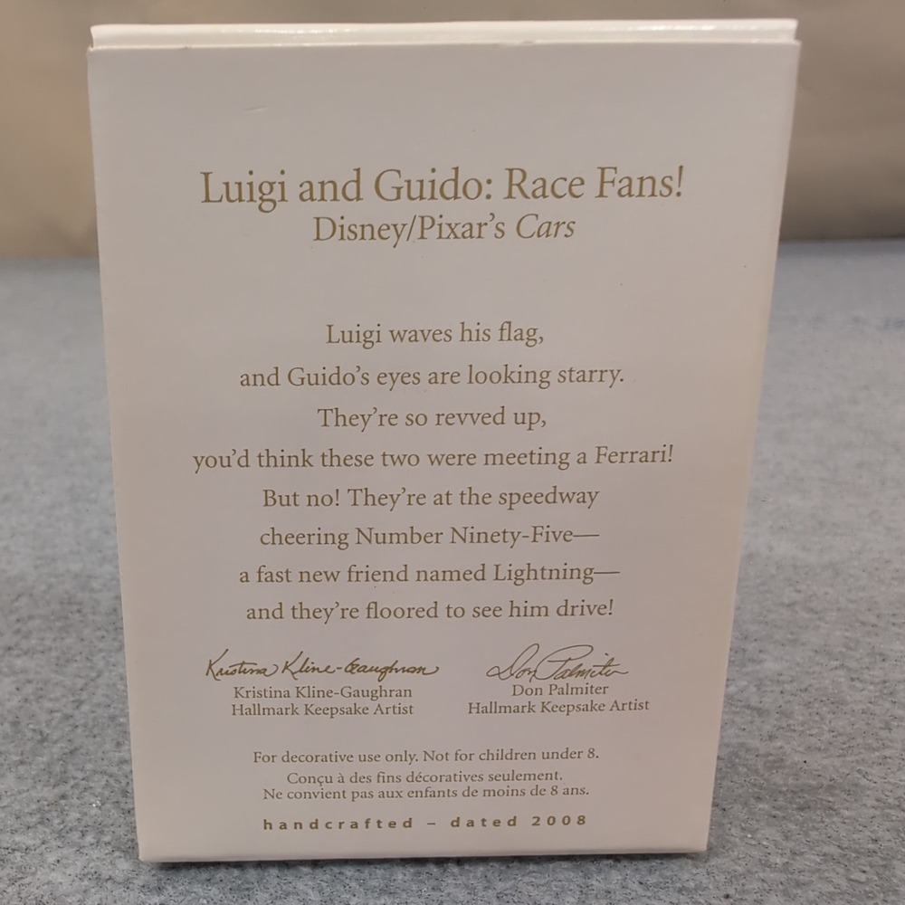 Hallmark Keepsake Luigi‎ Guido Race Fans Disney Cars Christmas Ornaments 2008 - Picture 2 of 3